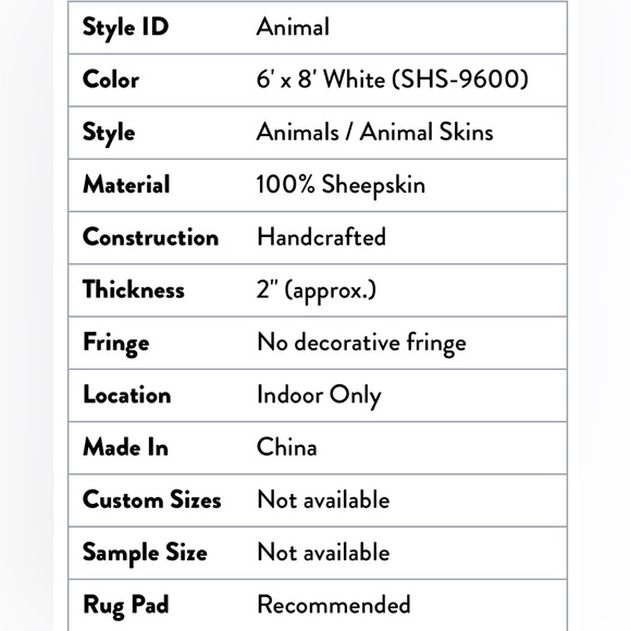 Luxurious Surya Sheepskin SHS-9600 Area Rug Retail $1950 - Picture 7 of 7